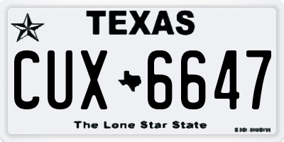 TX license plate CUX6647