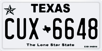 TX license plate CUX6648