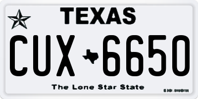 TX license plate CUX6650