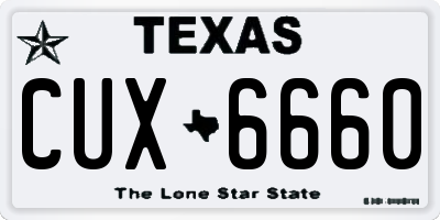 TX license plate CUX6660
