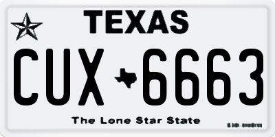 TX license plate CUX6663