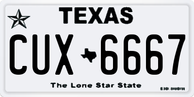 TX license plate CUX6667