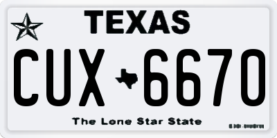 TX license plate CUX6670