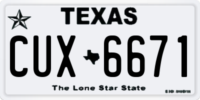 TX license plate CUX6671