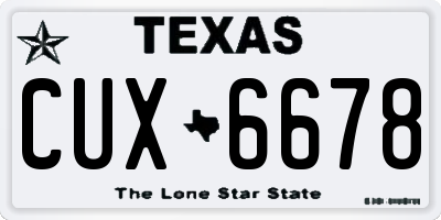 TX license plate CUX6678