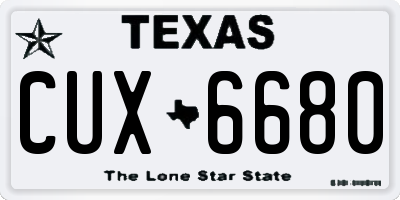 TX license plate CUX6680