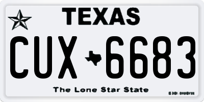 TX license plate CUX6683