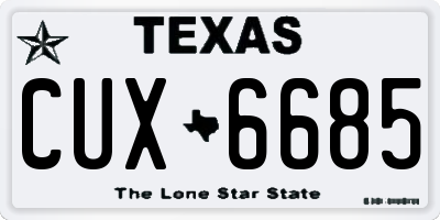 TX license plate CUX6685