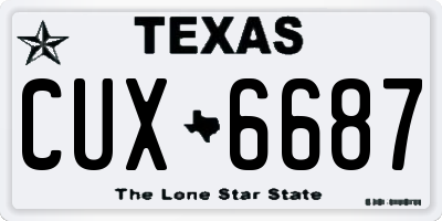 TX license plate CUX6687