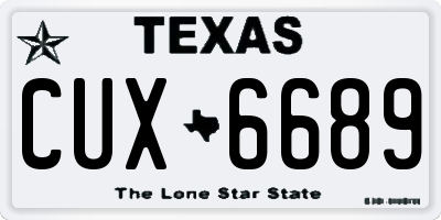 TX license plate CUX6689