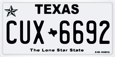 TX license plate CUX6692