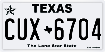 TX license plate CUX6704
