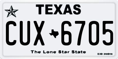 TX license plate CUX6705