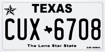 TX license plate CUX6708