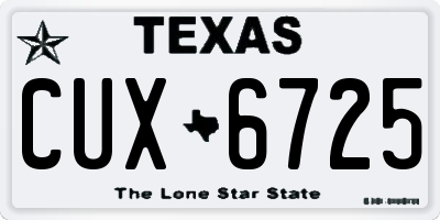 TX license plate CUX6725