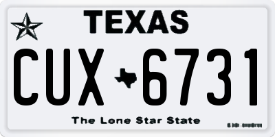TX license plate CUX6731