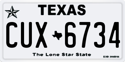 TX license plate CUX6734