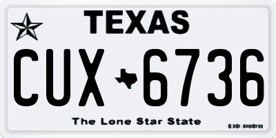 TX license plate CUX6736