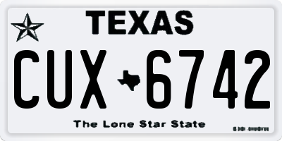 TX license plate CUX6742