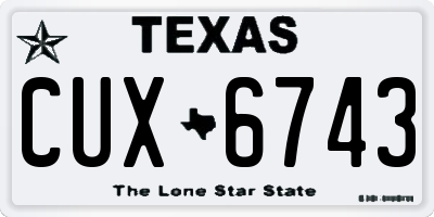 TX license plate CUX6743