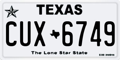 TX license plate CUX6749