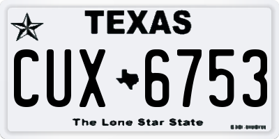TX license plate CUX6753