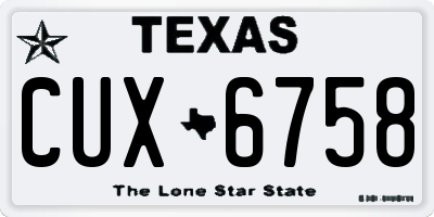 TX license plate CUX6758