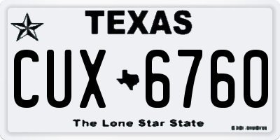 TX license plate CUX6760