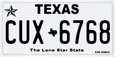 TX license plate CUX6768