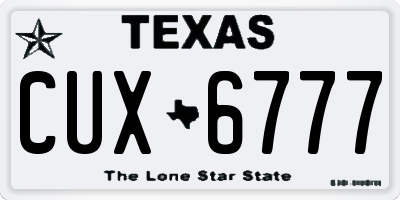 TX license plate CUX6777