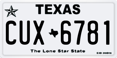TX license plate CUX6781