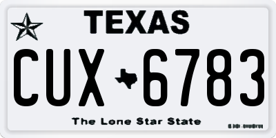 TX license plate CUX6783