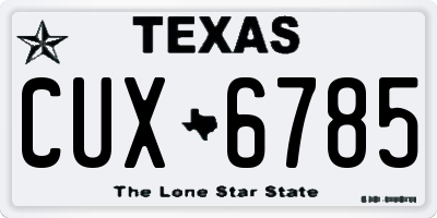 TX license plate CUX6785