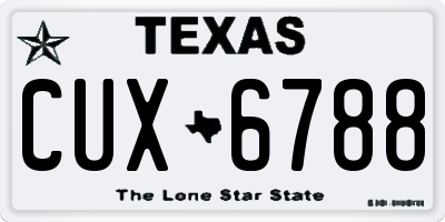 TX license plate CUX6788