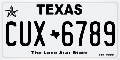 TX license plate CUX6789