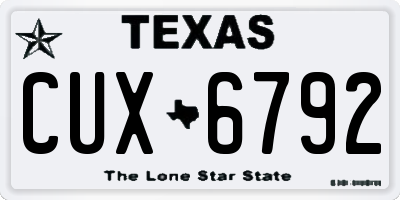 TX license plate CUX6792