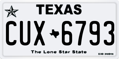 TX license plate CUX6793