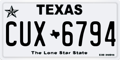 TX license plate CUX6794