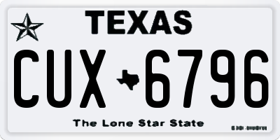 TX license plate CUX6796