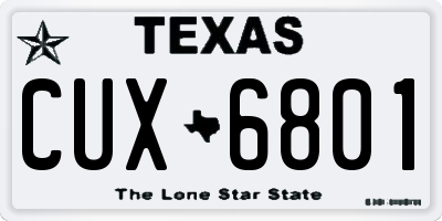 TX license plate CUX6801