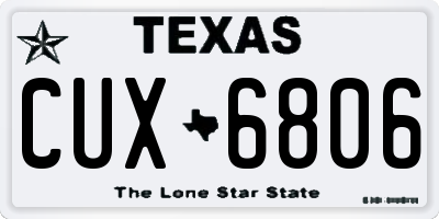 TX license plate CUX6806