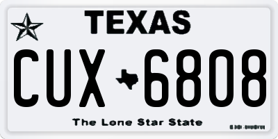 TX license plate CUX6808