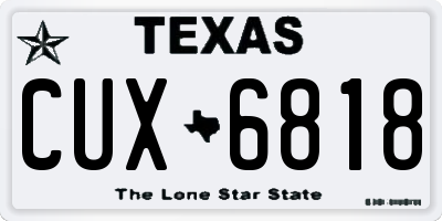 TX license plate CUX6818
