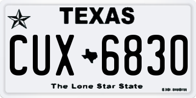 TX license plate CUX6830