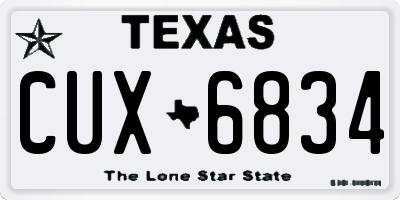 TX license plate CUX6834