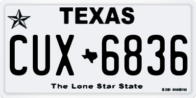 TX license plate CUX6836