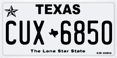 TX license plate CUX6850