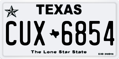 TX license plate CUX6854