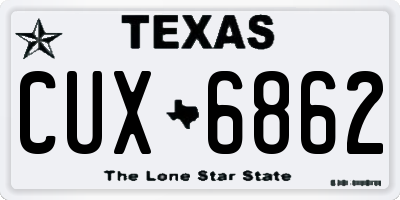 TX license plate CUX6862