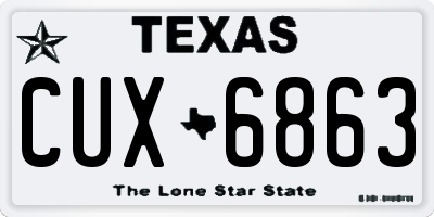 TX license plate CUX6863